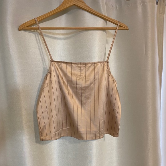 Zara Satin Effect Striped Top - Picture 7 of 8